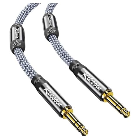 RIKSOIN AUX Cable-[2FT Hi-Fi Sound] TRS Nylon-Braided 3.5mm Male to Male Audio Cord Nylon Braided Auxiliary Cord Compatible with Car,Home Stereos,Speaker,Headphones Cover