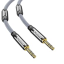 Aux Cable with Magnetic Ring- 3.5mm TRS Auxiliary Audio Cable Nylon Braided Aux Cord Compatible with Car,Home Stereos,Speaker,iPod iPad,Headphones-4FT