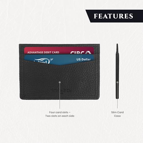 Jafferjee & Co. Genuine Leather RFID Blocking Card Holder, Minimalist Slim Credit Card Holder for Men and Women, 6 Card Slots and 1 Cash Pocket4