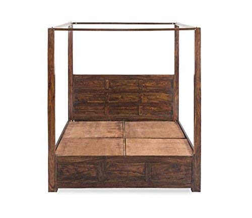 Image of Sheesham Solid Wood King Size Romeo Poster Bed for Home| Beautiful Bedroom (King, Romeo Poster Bed)
