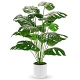 Der Rose Kunstpflanze Künstliche Pflanzen Wie Echt 71 cm Kunstpflanzen Groß Fake Plant für Wohnzimmer Badezimmer Schlafzimmer Zimmer Balkon Deko