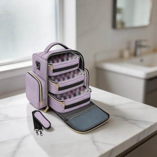 Bolsa de esmalte de uñas compacta con acabados premium y secciones externas 4