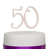 Ella Celebration 50 Cake Topper 50th Birthday or Anniversary Party Rhinestone Number Rose Gold Decor