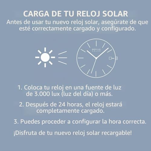 Miniatura 4 de Bering 16433 Reloj Solar para Hombre con Caja de Acero Inoxidable de 33 mm y Esfera, Correa milanesa, Cristal de Zafiro y Resistencia al Agua de 3 ATM