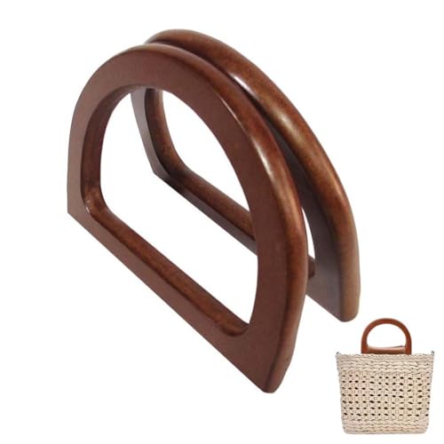 2 PCS Asas para Bolso de Madera, Asas para Mano con Forma de D, Accesorios de Repuesto para Bolsas