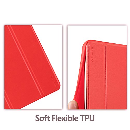 Ruban Case Compatible With Ipad (9.7-Inch, 2018/2017 Model) - Ultra Slim Lightweight Smart Shell Standing Cover With Auto Wake/Sleep Feature, Red #TOP4