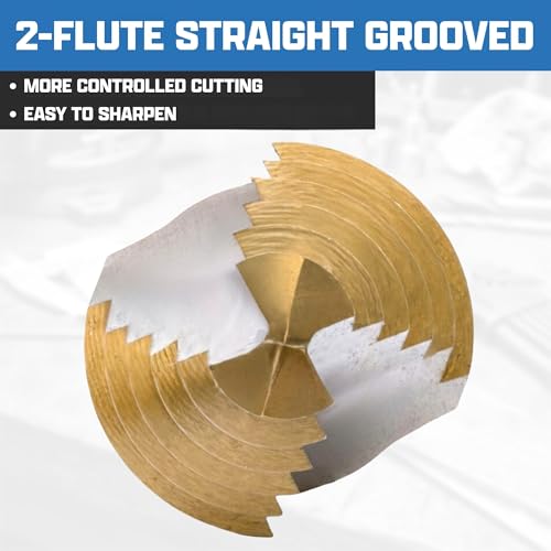 Image of NEIKO 10604A Step Drill Bit, 6 Steps 3 /16 inch to 1 /2 inch Straight High Speed Steel, Titanium Nitride Coated, 1 /4 inch Quick Change Step Bits for Steel, Metal, Wood, Plastic, Unibit Cone Drill Bits, Two Flute