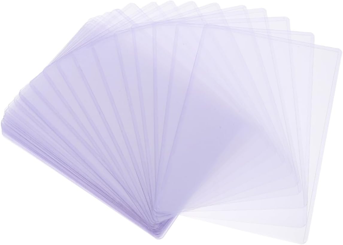 Waterproof Photo Sleeves 50 Pack Hard Plastic Protectors Card Holders for Postcards High Transparency