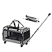 Coopeter Pet Carrier Stroller with Wheels for Travel and Outdoor,Easy to Fold,Durable Mesh Panels & Washable Fleece Mat ... (Grey)