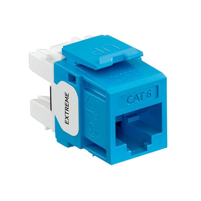 Leviton Extreme 6+ QuickPort Connector, CAT 6, 25-Pack, 61110-BL6, Blue — Amazon image 2