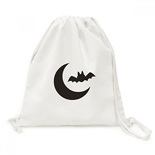 Sac de voyage en toile avec fermeture à cordon et motif chauve-souris pour Halloween