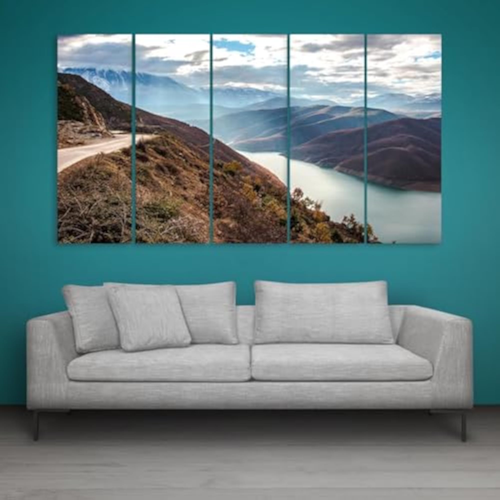 Natural Scenery Canvas Multiple Frames 3D Painting for Home Decoration