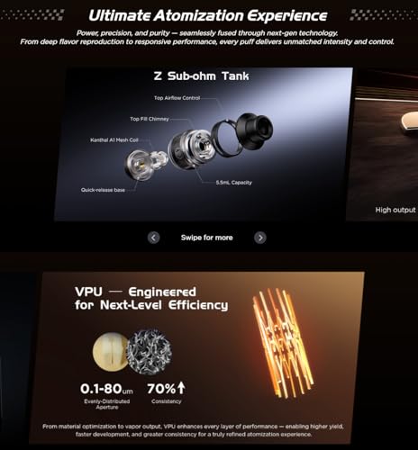 Geekvape Aegis Legend 5 Kit 200W | Aegis Legend 5 Box Mod + 5.5Ml Z Sub Ohm - Z0.15 Xm + 0.4 Xm Resistenza Per Geekvape - 4