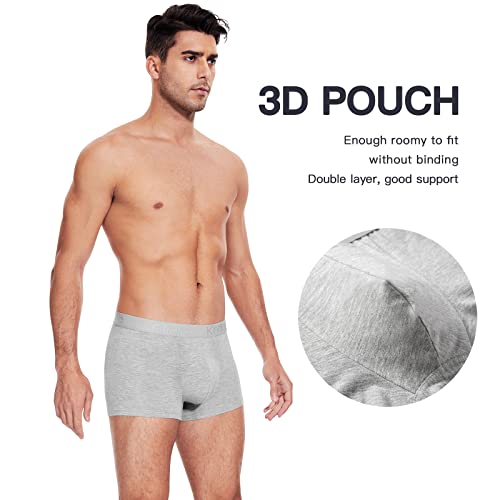 Knitlord Men's Breathable Underwear Bamboo Boxer Briefs Short Leg Trunks 4 Pack (S) #TOP1