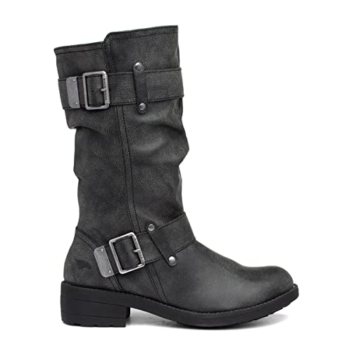 Rocket Dog Womens/Ladies Trumble Faux Leather Biker Boots (3 UK) (Black)