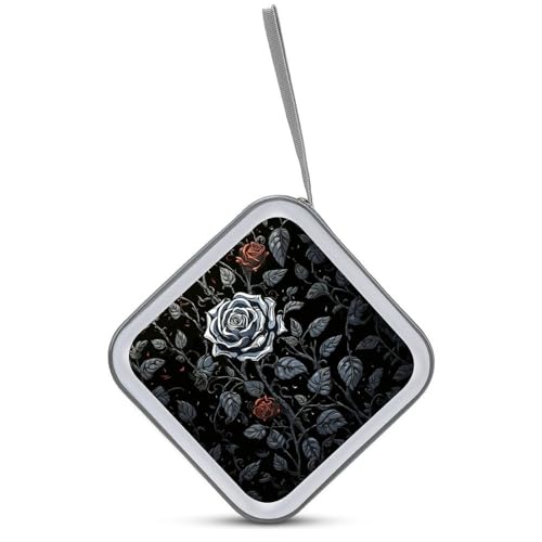 Estuche para CD Rose Gothic de plástico duro con capacidad para 40 discos y cremallera 4