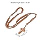 10 Stück Holz Rosenkranz auf 10 Stück Holz Rosenkranz Jesus Holz Rosenkranz Perlen Impressum Katholischen Unisex Stil Holzperlen Kreuz Rosenkranz Halskette Schmuck für Männer Frauen(Hellbraun)