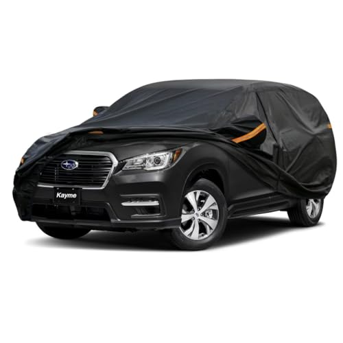 Kayme SUV Car Cover Fit for Subaru Ascent (2019-2025) Automobiles All Weather Waterproof, Outdoor Cover Sun Rain Protection, with Lock and Zipper Door