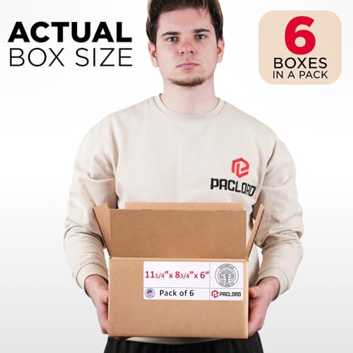 Image of Medium Cardboard Boxes 11 1 /4 inchL x 8 3 /4 inchW x 6 inchH (Pack of 6) - USA-Made Packing Boxes for Moving, Shipping, or Storage - USPS, UPS, FedEx Approved - Professional Packing Supplies for Moving
