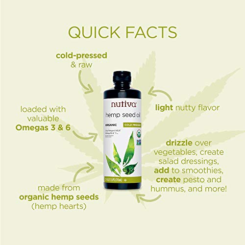 Nutiva Organic Cold-Pressed Unrefined Raw Hemp Seed Oil, 24 Ounce, USDA Organic, Non-GMO, Whole 30 Approved, Vegan, Gluten-Free & Keto, Rich In Omega 3 & 6 Fatty Acids - Image 4