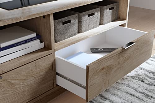 Signature Design By Ashley Oliah Modern Tv Stand, Fits Tvs Up To 50", Natural #TOP4