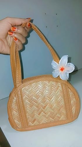 Image of han bag bamboo (LOCK) Bamboo Bags for Women - Handmade Wicker Woven Purse Handbag (pack of 1 pcs)