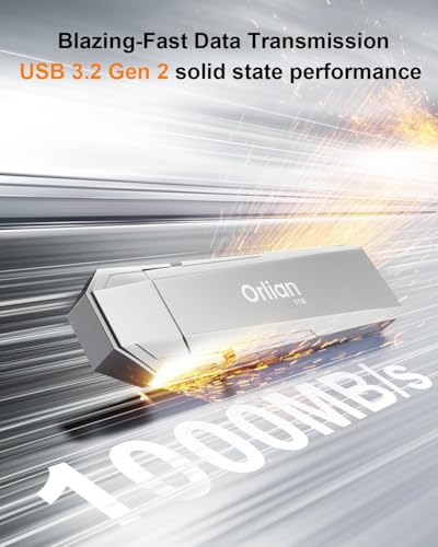 Image of Orlian 1TB External Portable SSD USB Solid State Drive Up to 1000MB /s USB 3.2 Gen 2 Dual Drive Type C + USB A Solid State Thumb Drive for Phone /Android Laptops /Windows /Mac, Silver