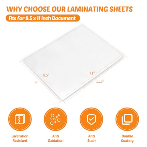 Image of Lamtetur Thermal Laminating Pouches 9 inchx11.5 inch Inches 5mil 100Pcs Letter Size