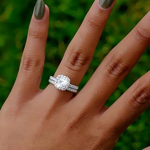 HUASAI Fake Engagement Ring Cubic Zirconia Engagement Ring for Women2