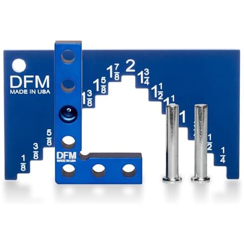 DFM Tool Works Precision Bundle: Saw Height Gauge for Table Saws & Router Tables with Small Square Center Finder - Accurate Measurement and Line Transfers, 1/4" Steps, 11/32" Marking Hole, Made in USA Cover