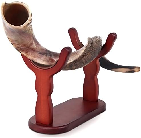 35"-39" Kudu Horn Shofar From Israel with Decorated Stand By HalelluYAH