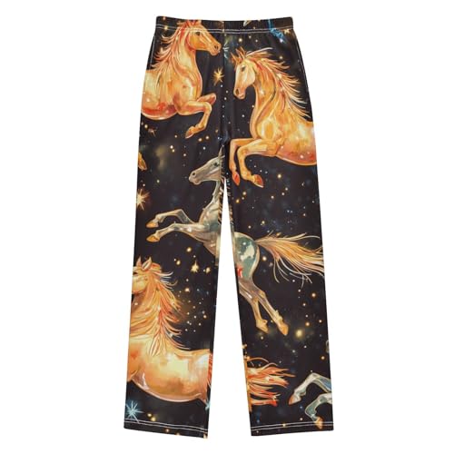 ZZXXB Galaxy Horse Boys Long Pants Soft Trousers Elastic Waist Kids Lounge Bottoms with Pockets S-XL