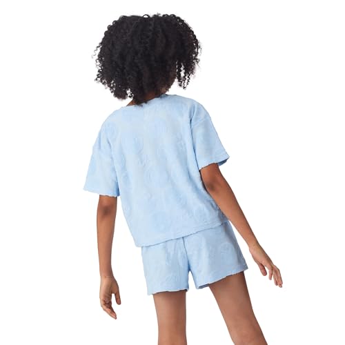 Image of Saint Eve Kids Girls 2 Piece Terry Outfit Set Soft T Shirt and Shorts Matching Lounge Set Summer Clothes for Girls