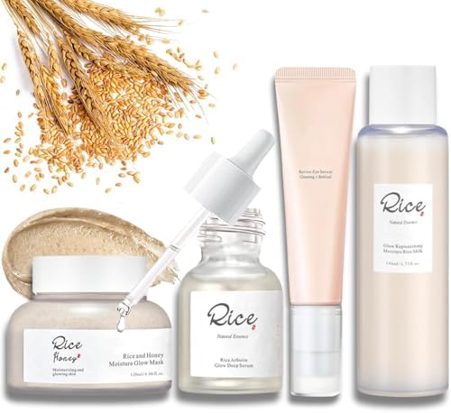 Skincare Set Gift for Women & Teens - 4 PCS Rice Arbutin & Ginsen...