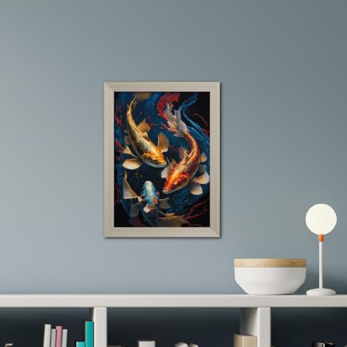 Image of TenorArts Feng Shui Photo Frame Vastu Positivity Lucky Wall Painting Aesthetic Art Frames with White Wooden Texture for Living rooms Office Bedroom - Wall Paintings /Hangings (12inches x 9inches)