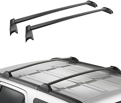AUXMART 2 Pcs Roof Rack Cross Bars Crossbars Compatible for Honda CR-V 2002 2003 2004 2005 2006, OE Style Aluminum Rooftop Rail Bars Luggage Rack Cargo Carrier (Black)