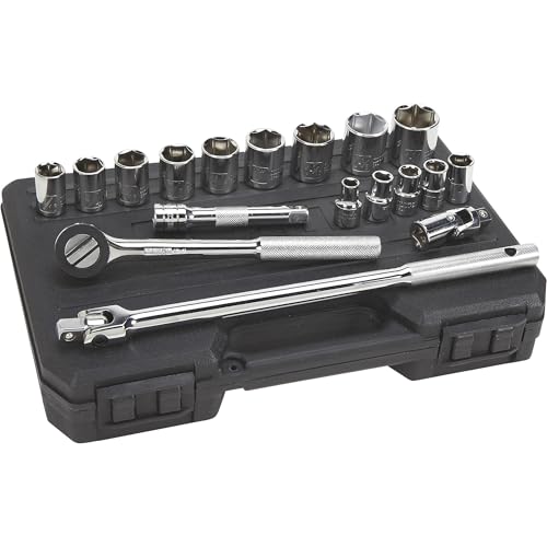 Klutch 18-Pc. 1/2in.-Drive SAE Socket Set