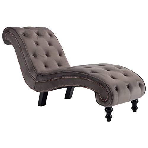 VidaXL Chaise Longue In Velluto Rosso - Poltrona Relax Con Imbottitura A Bottoni E Design Ergonomic - Dimensioni 145x52x77 Cm - 4