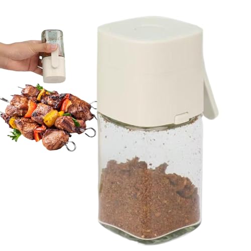 Salero de vidrio - Tarro de condimento cuantitativo, Tarro de sal cuantitativa tipo prensa | Tarro de sal a prueba de humedad para cocina, tarro de condimento dosificador para Control de sal, botella