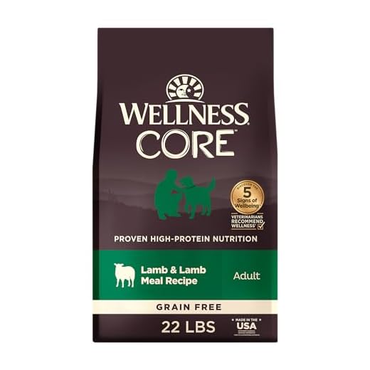 Wellness CORE Dry Dog Food, Grain Free, High Protein, Natural, Lamb Recipe, (22-Pound Bag)