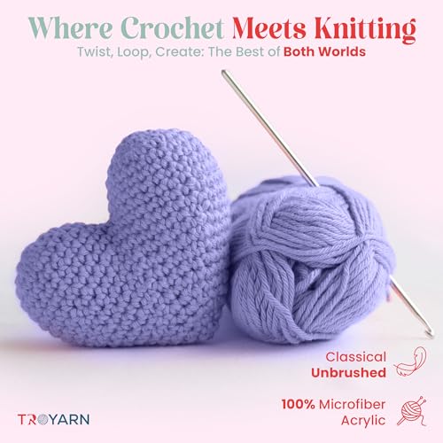 Image of Yarn for Crocheting & Knitting - 2 Skeins (2x383 Yds) (105158 - Delphinium) - 100% Microfiber Acrylic for Craft Projects