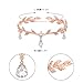 EVER FAITH Wedding Bridal Headband for Brides, Austrian Crystal Teardrop Leaf Elf Costume Accessory Tiara Hair Band Crown for Cosplay Birthday Party Christmas Clear Rose Gold-Tone