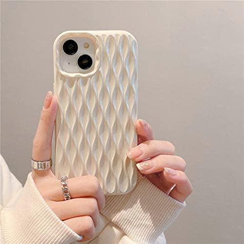 Coque iPhone 12 Pro Max BSAPP anti-jaunissement en silicone blanc losanges