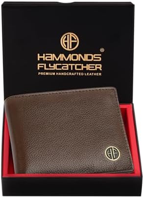 HAMMONDS FLYCATCHER RFID Protected Bi-Fold Wallet for Men Leather Original, Mens Wallet, Leather Wallets for Men, Classic Purse with 4 Card Slots, Coin Pocket, Gift for Mens - Brushwood