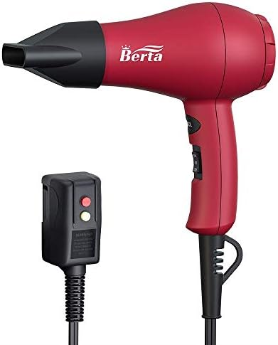 Professional Ceramic Hair Dryer Low Noise AC Motor Infrared Ionic 1875 Watts Salon Blow Dryer 2 Speed and 3 Heat Settings Dryer with Concentrator, Diffuser, Comb (Pink)