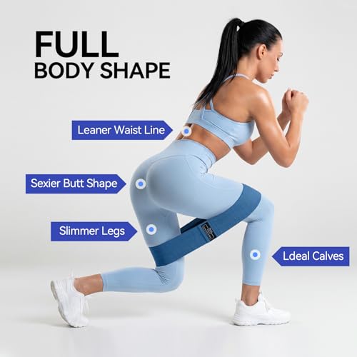 Image of Renoj Resistance Bands for Working Out: 3-Set Professional Exercise Bands for Pilates, Yoga, Home Gym, Booty, Leg Training | Heavy /Medium /Light Fabric Loops for Women Men
