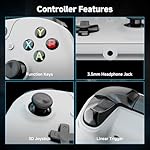 YCCTEAM Wired Controller for Xbox One, Wired Xbox one USB Gamepad Controller Compatible with Xbox One/S/X/PC Windows 10/11 with 3.5mm Headset Audio Jack(White) - Image 5