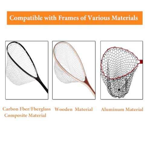 Replacement Rubber Fishing Net for Fly Fish Landing Net,Trout Netting,Rubber Mesh Bag for Freshwater Saltwater X-Large by KUNSILANE - Image 4
