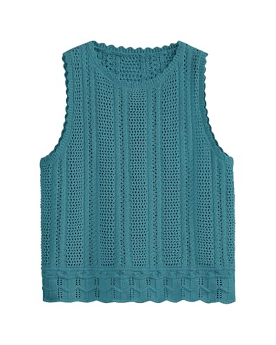 Image of KIRUNDO Beach Vacation Clothes for Women Spring Summer Crochet Sweater Vest Tank Tops Cover Ups Resort Cruise Outfits 2026