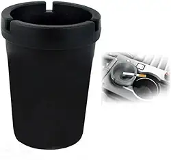 Cinzeiro de Plástico Portátil Anti Fumaça, Suporte para Cinzas de Cigarro Copo, Com Tampa (Preto)
